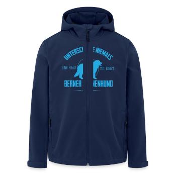 UN Berner Sennenhund Shirt - Recycelte Männer Softshell-Jacke von Stanley/Stella - Navy - Vorne - AI Model Male 185 light (185cm)