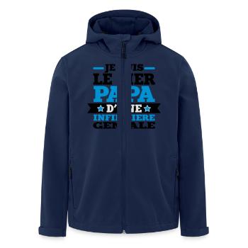 Je suis le fier papa d'une infirmière géniale - Veste softshell homme en polyester recyclé Stanley/Stella - marine - Devant - AI Model Male 185 light (185cm)