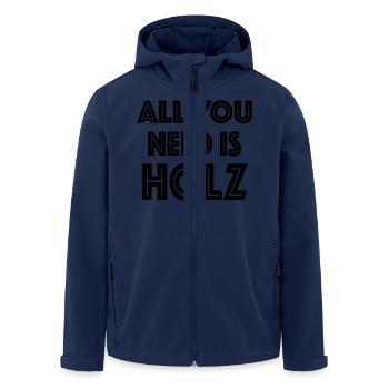 all you need is Holz - Recycelte Männer Softshell-Jacke von Stanley/Stella - Navy - Vorne - AI Model Male 185 light (185cm)