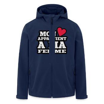 mon coeur appartient à ma femme - Veste softshell homme en polyester recyclé Stanley/Stella - marine - Devant - AI Model Male 185 light (185cm)