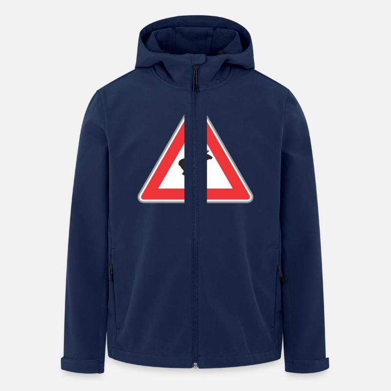 Hirsch Verkehrsschild - Recycelte Männer Softshell-Jacke von Stanley/Stella - Navy