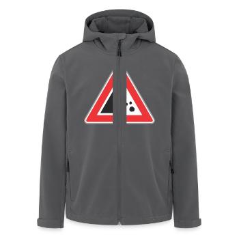 Road sign Stone fall - Men’s Recycled Softshell Jacket by Stanley/Stella - anthracite - Front - AI Model Male 185 light (185cm)