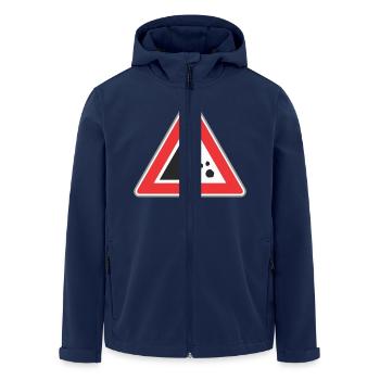 Road sign Stone fall - Men’s Recycled Softshell Jacket by Stanley/Stella - navy - Front - AI Model Male 185 light (185cm)