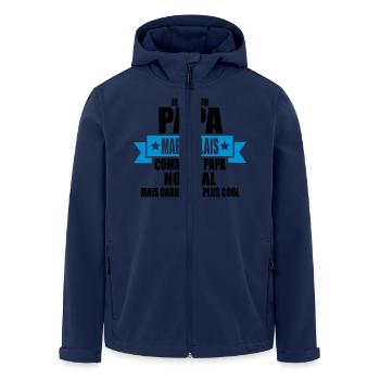 je suis un papa marseillais comme un papa normal - Veste softshell homme en polyester recyclé Stanley/Stella - marine - Devant - AI Model Male 185 light (185cm)