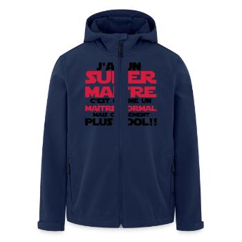 j'ai un super maître - Veste softshell homme en polyester recyclé Stanley/Stella - marine - Devant - AI Model Male 185 light (185cm)