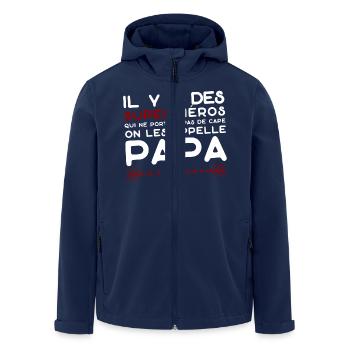 papa cadeau anniversaire original fête des pères - Veste softshell homme en polyester recyclé Stanley/Stella - marine - Devant - AI Model Male 185 light (185cm)