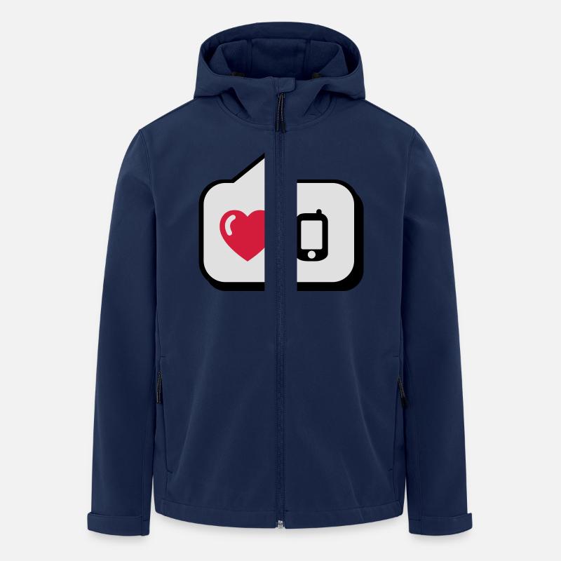 Ballon j'aime le téléphone - Veste softshell homme en polyester recyclé Stanley/Stella - marine