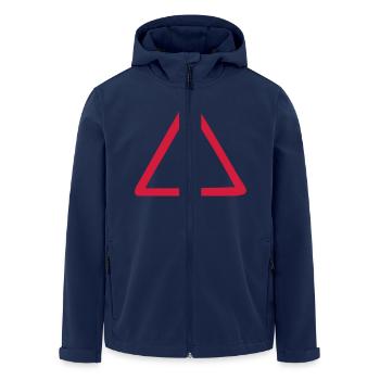 hazard warning sign warning - Men’s Recycled Softshell Jacket by Stanley/Stella - navy - Front - AI Model Male 185 light (185cm)