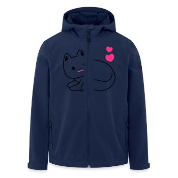 Kawaii CUTIE de chat avec des coeurs d'amour - Veste softshell homme en polyester recyclé Stanley/Stella - marine - Devant - AI Model Male 185 light (185cm)
