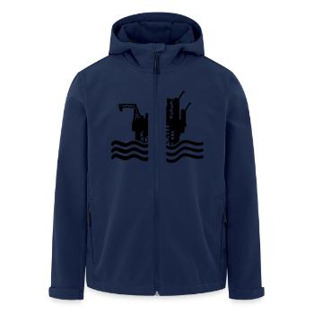 bohrinsel_design_t1 - Recycelte Männer Softshell-Jacke von Stanley/Stella - Navy - Vorne - AI Model Male 185 light (185cm)