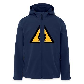 Hazard Symbol - Flammable (2-color) - Men’s Recycled Softshell Jacket by Stanley/Stella - navy - Front - AI Model Male 185 light (185cm)