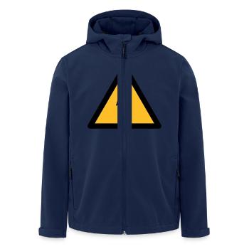 Hazard Symbol - High Voltage (2-color) - Men’s Recycled Softshell Jacket by Stanley/Stella - navy - Front - AI Model Male 185 light (185cm)