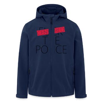 Fuck The Police - Censored - Men’s Recycled Softshell Jacket by Stanley/Stella - navy - Front - AI Model Male 185 light (185cm)