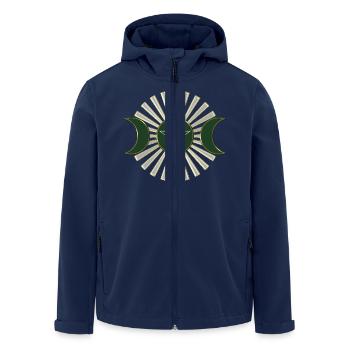 Moon - Pentagram - Venus flower - green - Men’s Recycled Softshell Jacket by Stanley/Stella - navy - Front - AI Model Male 185 light (185cm)