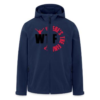 WTF? Where is the finish - Recycelte Männer Softshell-Jacke von Stanley/Stella - Navy - Vorne - AI Model Male 185 light (185cm)