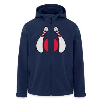 2 Cheeky Comic Bowling Pins - Veste softshell homme en polyester recyclé Stanley/Stella - marine - Devant - AI Model Male 185 light (185cm)