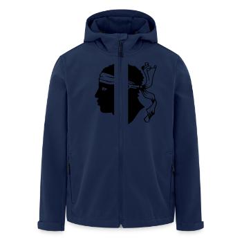 Testa mora (tête de Maure) - Veste softshell homme en polyester recyclé Stanley/Stella - marine - Devant - AI Model Male 185 light (185cm)