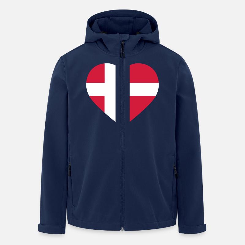 Dänemark Herz - Recycelte Männer Softshell-Jacke von Stanley/Stella - Navy