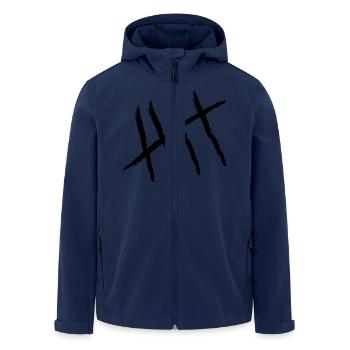 Hashmark Five - 5 Striche - Recycelte Männer Softshell-Jacke von Stanley/Stella - Navy - Vorne - AI Model Male 185 light (185cm)