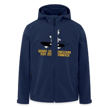 Die Welt retten Kätzchen Lustige Sprüche - Recycelte Männer Softshell-Jacke von Stanley/Stella - Navy - Vorne - AI Model Male 185 light (185cm)