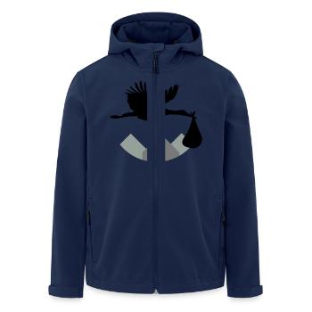 Stork & Baby (Vector) - Recycelte Männer Softshell-Jacke von Stanley/Stella - Navy - Vorne - AI Model Male 185 light (185cm)
