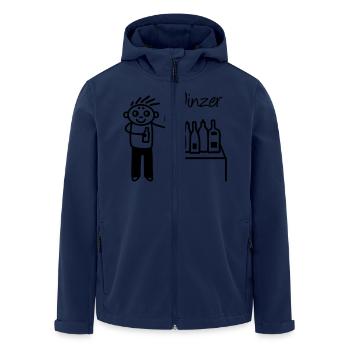Winzer mit Wein - Recycelte Männer Softshell-Jacke von Stanley/Stella - Navy - Vorne - AI Model Male 185 light (185cm)