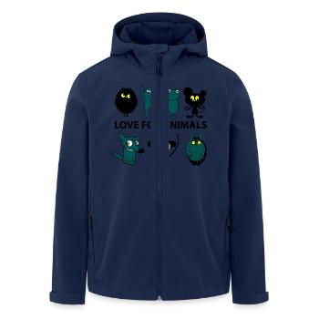 love for animals - Men’s Recycled Softshell Jacket by Stanley/Stella - navy - Front - AI Model Male 185 light (185cm)