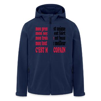 Mon copain est beau - Veste softshell homme en polyester recyclé Stanley/Stella - marine - Devant - AI Model Male 185 light (185cm)