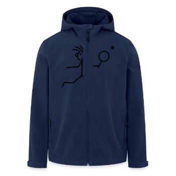 Strichmännchen Badminton - Recycelte Männer Softshell-Jacke von Stanley/Stella - Navy - Vorne - AI Model Male 185 light (185cm)
