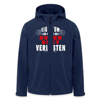 Eigentum Einer Super Sexy Verlobten - Recycelte Männer Softshell-Jacke von Stanley/Stella - Navy - Vorne - AI Model Male 185 light (185cm)