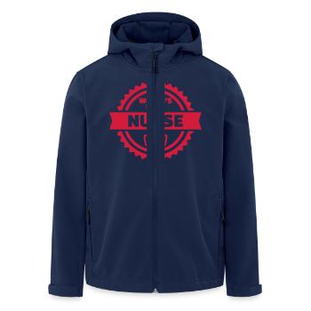 Krankenschwester - Recycelte Männer Softshell-Jacke von Stanley/Stella - Navy - Vorne - AI Model Male 185 light (185cm)