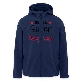 Neighbour Neighborhood Nachbar Voisin Fête Party - Men’s Recycled Softshell Jacket by Stanley/Stella - navy - Front - AI Model Male 185 light (185cm)