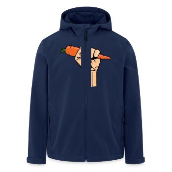 Vegetarian fist carrot carrot of veganism - Men’s Recycled Softshell Jacket by Stanley/Stella - navy - Front - AI Model Male 185 light (185cm)