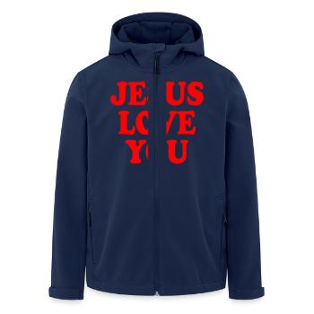 Jesus love you - Men’s Recycled Softshell Jacket by Stanley/Stella - navy - Front - AI Model Male 185 light (185cm)