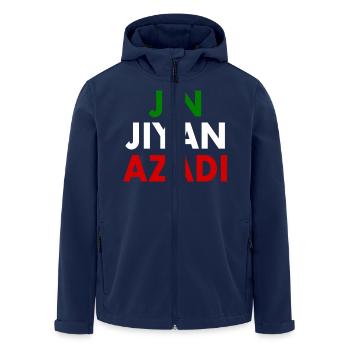 jin jiyan azadi - Men’s Recycled Softshell Jacket by Stanley/Stella - navy - Front - AI Model Male 185 light (185cm)