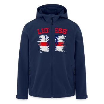 England Football Women’s Champions Lionesses 2022 - Men’s Recycled Softshell Jacket by Stanley/Stella - navy - Front - AI Model Male 185 light (185cm)