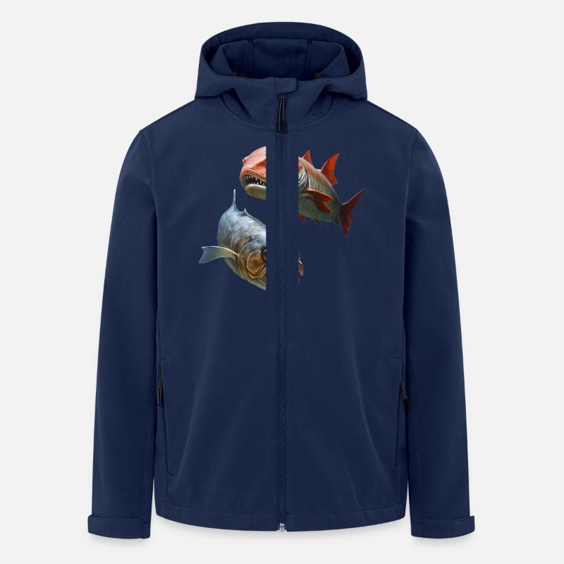 Amazonasfishing - Recycelte Männer Softshell-Jacke von Stanley/Stella - Navy