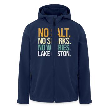 Lake idyll at Lake Gaston - Men’s Recycled Softshell Jacket by Stanley/Stella - navy - Front - AI Model Male 185 light (185cm)