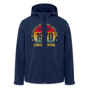 55 Years Old Of Being Awesome 1970 55th Birthday - Men’s Recycled Softshell Jacket by Stanley/Stella - navy - Front - AI Model Male 185 light (185cm)