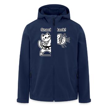 Karaté Chat frappant un biscuit - Snack Attack Design - Veste softshell homme en polyester recyclé Stanley/Stella - marine - Devant - AI Model Male 185 light (185cm)