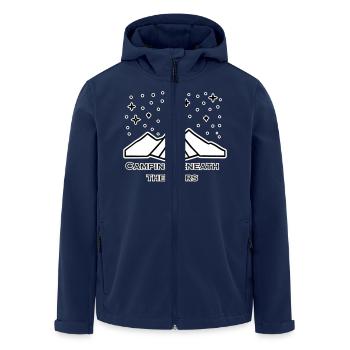 Tent among stars -Camping Beneath The Stars Design - Men’s Recycled Softshell Jacket by Stanley/Stella - navy - Front - AI Model Male 185 light (185cm)