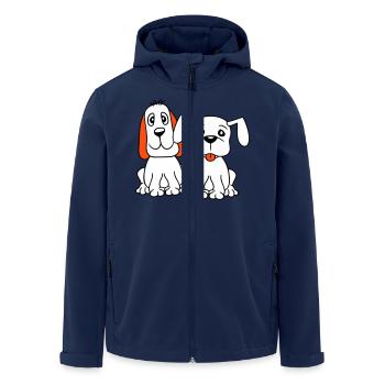 2 Hunde Team Sitzen Zwei Freunde Crew Glücklich - Recycelte Männer Softshell-Jacke von Stanley/Stella - Navy - Vorne - AI Model Male 185 light (185cm)