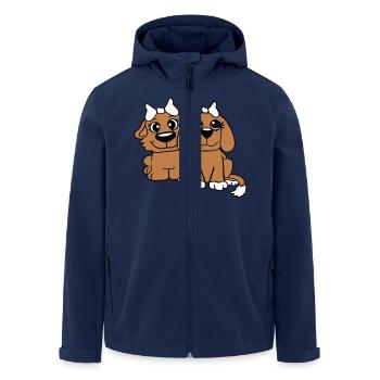 2 Hunde Team Zwei Freunde Freundinnen Paar Crew - Recycelte Männer Softshell-Jacke von Stanley/Stella - Navy - Vorne - AI Model Male 185 light (185cm)
