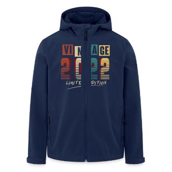 Jahrgang 2022: Limited Edition - 3. Jubiläum. - Recycelte Männer Softshell-Jacke von Stanley/Stella - Navy - Vorne - AI Model Male 185 light (185cm)