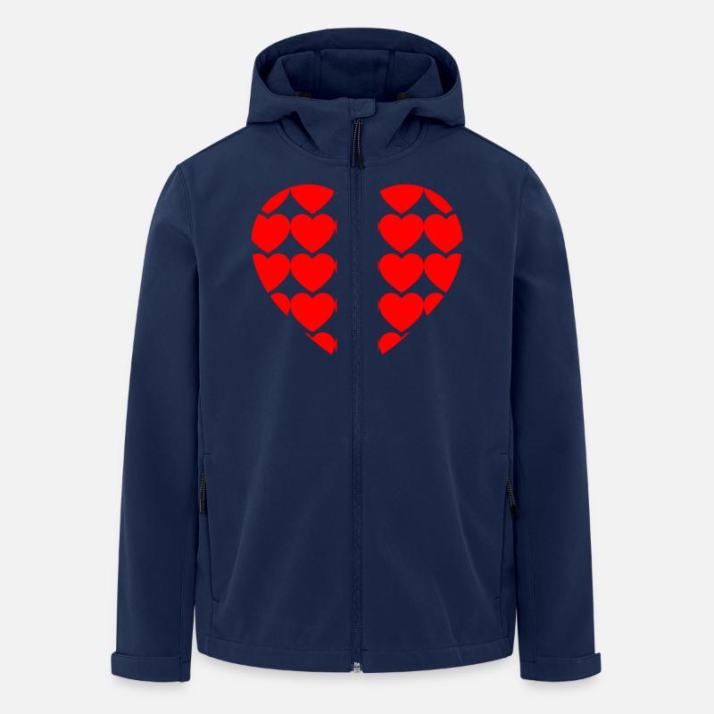 Herz mit Herzen - Recycelte Männer Softshell-Jacke von Stanley/Stella - Navy