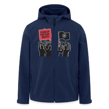 STAND UP FOR YOUR RIGHTS - Men’s Recycled Softshell Jacket by Stanley/Stella - navy - Front - AI Model Male 185 light (185cm)