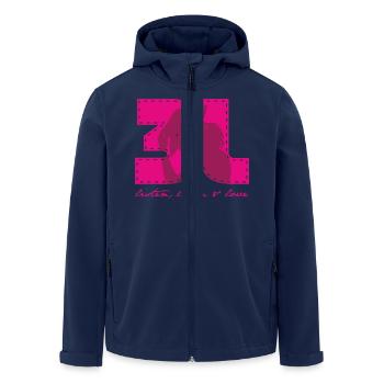 3L listen learn love pink - Recycelte Männer Softshell-Jacke von Stanley/Stella - Navy - Vorne - AI Model Male 185 light (185cm)