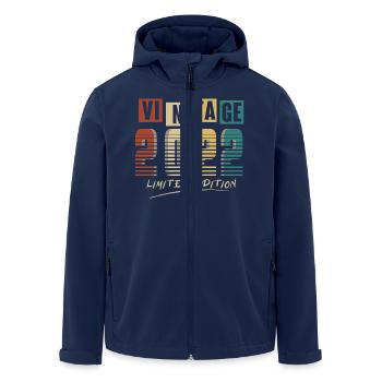 2022 Vintage 2022 born in 2022 anniversary. Year 2 - Men’s Recycled Softshell Jacket by Stanley/Stella - navy - Front - AI Model Male 185 light (185cm)
