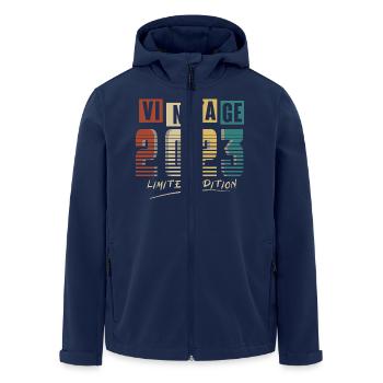 2023 Vintage 2023 born in 2023 birthday. Year 2 - Men’s Recycled Softshell Jacket by Stanley/Stella - navy - Front - AI Model Male 185 light (185cm)