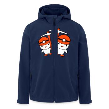2 Ducks Miner Pickaxe Helmet Lamp Friends Cute - Men’s Recycled Softshell Jacket by Stanley/Stella - navy - Front - AI Model Male 185 light (185cm)